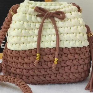 Bolso trapillo café con abano — Mrb bolsos en Manizales