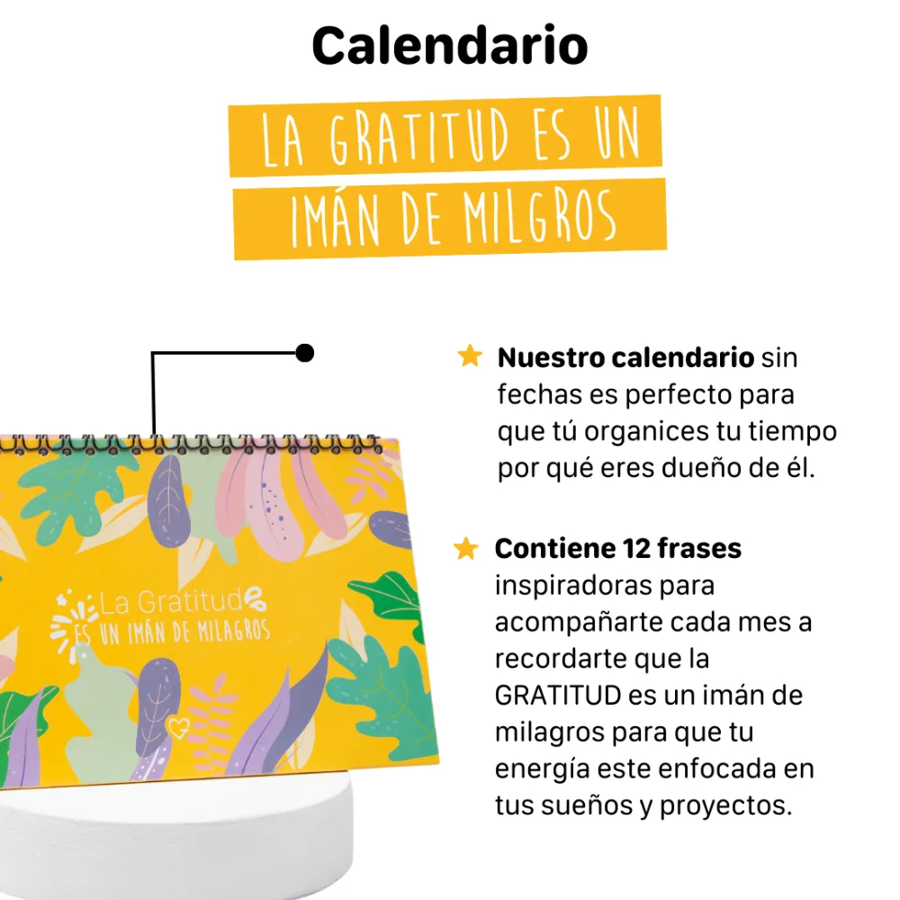 Calendario La Gratitud es un Imán de Milagros