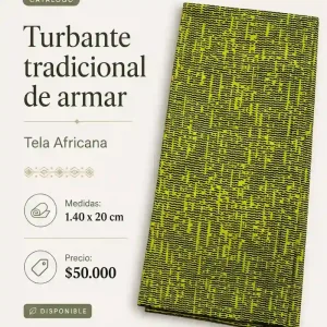 Turbante de Armar Amarillo Neón Texturizado — Turbantes Café y miel en Cali