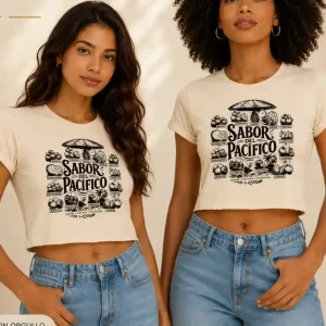 Camiseta Frutas del Pacifico Beis Talla S — Turbantes Café y miel en Cali