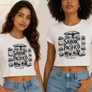 Camiseta Frutas del Pacifico Blanca Manga Doblada — Turbantes Café y miel en Cali