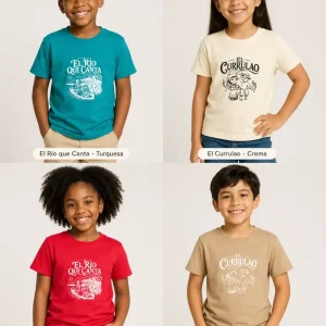 Camiseta Infantil El Río que Canta y El Currulao Talla 4 — Turbantes Café y miel en Cali