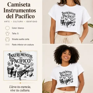Camiseta Instrumentos Blanca Talla 2 — Turbantes Café y miel en Cali