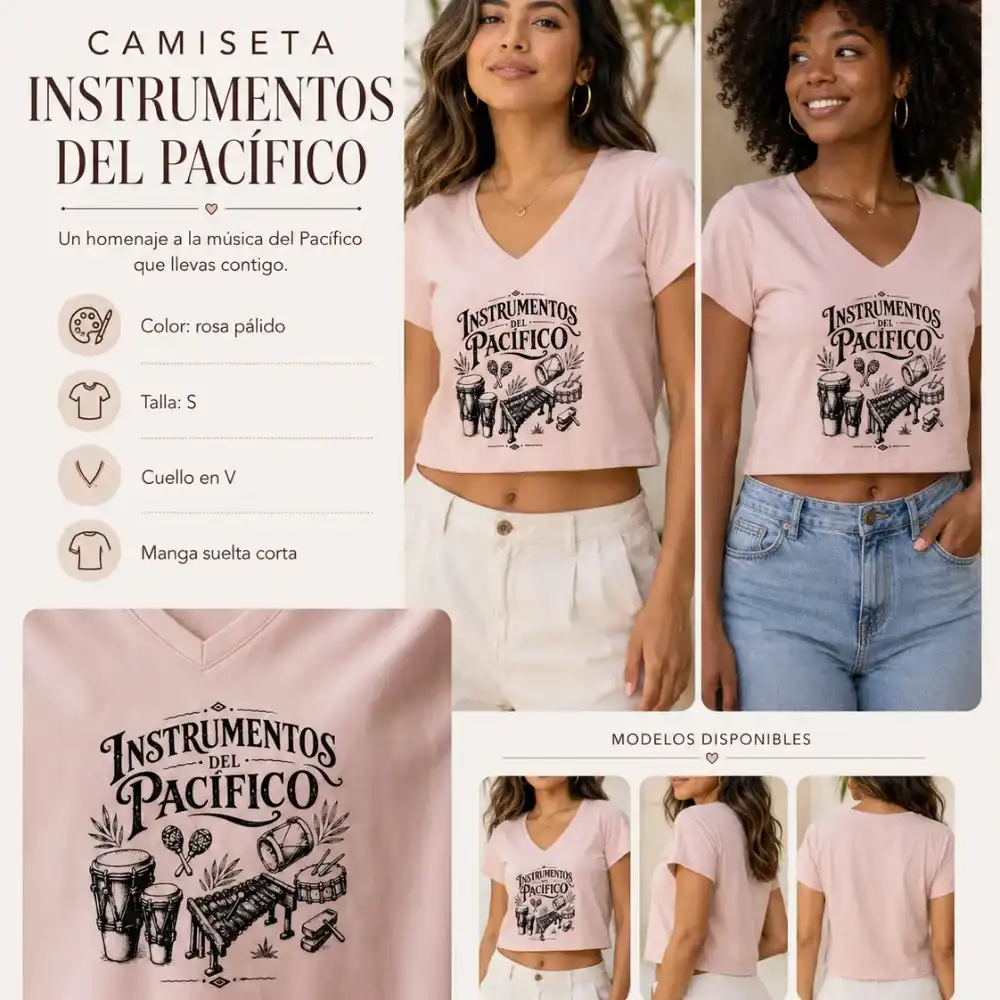 Camiseta Instrumentos del Pacífico Rosa Palo Talla S