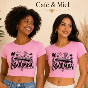 Camiseta La Marimba Rosa Talla S — Turbantes Café y miel en Cali