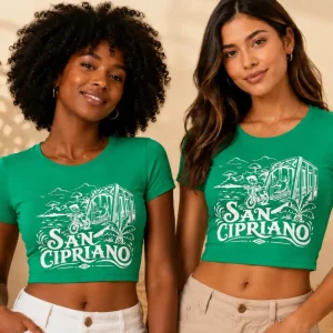 Camiseta San Cipriano Verde Limón Talla M — Turbantes Café y miel en Cali