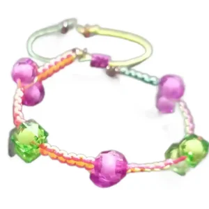 Pulsera de Cristales Rosa y Verde