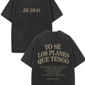 Camiseta Cristiana Oversize Jeremías 29,11 Deslavada — Mt inspiration en Manizales