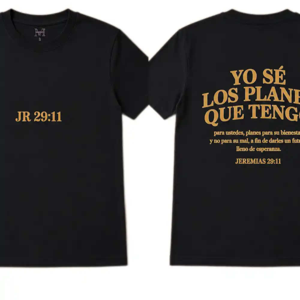 Camiseta Cristiana Oversize Yo Sé Los Planes Negra