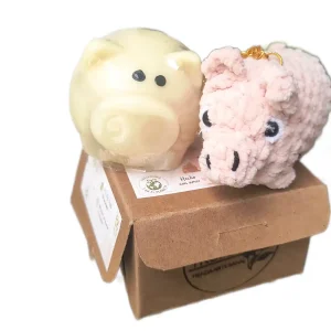 Caja regalo cerdito más amigurumi