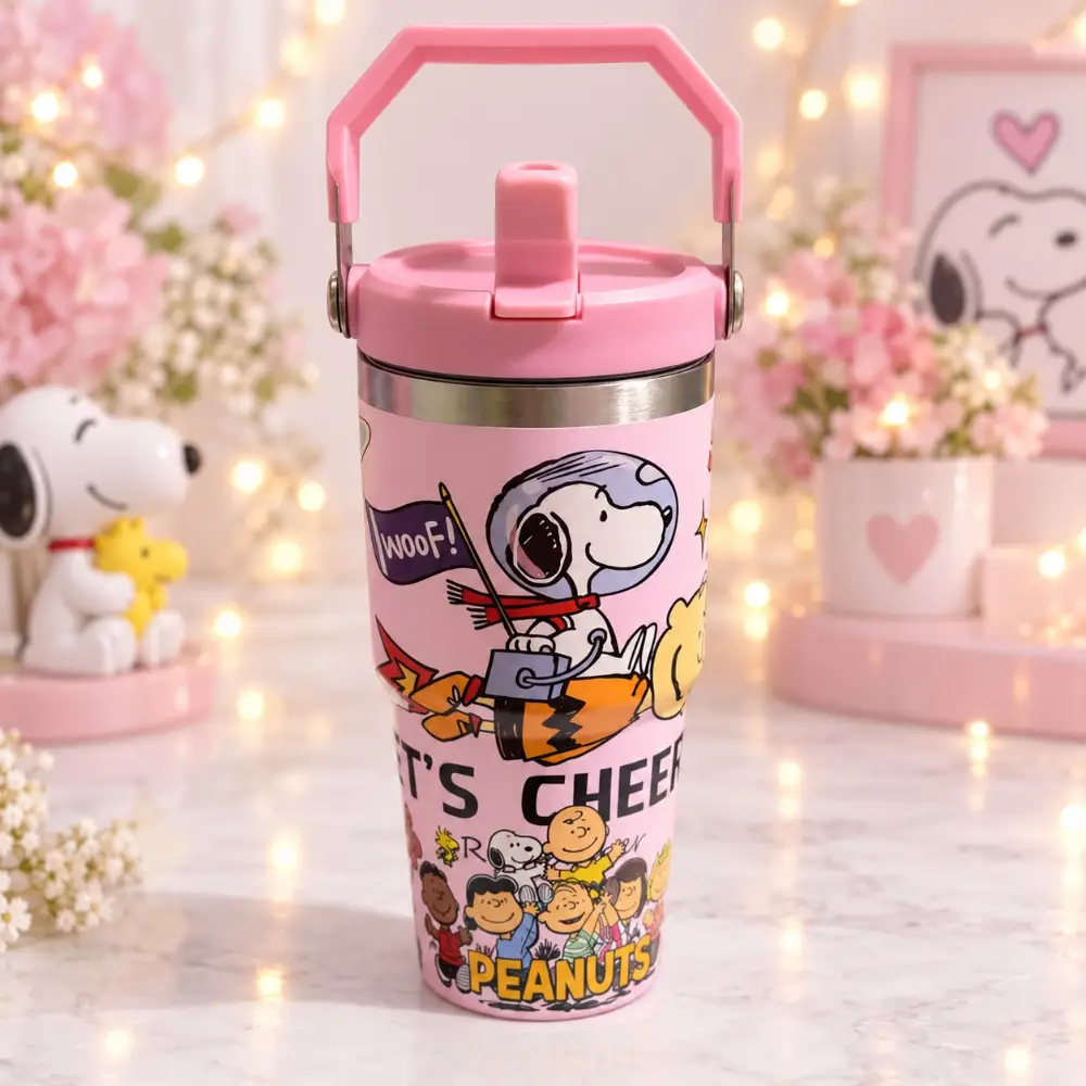 TERMO TÉRMICO SNOOPY TIPO STANLEY DE 20 ONZAS